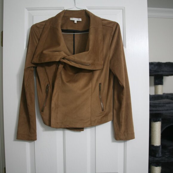 Lavender Brown Faux Suede Jacket, Size M, Brown - Picture 3 of 3